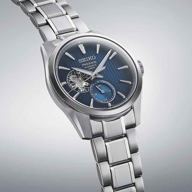 Gents Seiko Presage Ao Sharp-Edged Open Heart