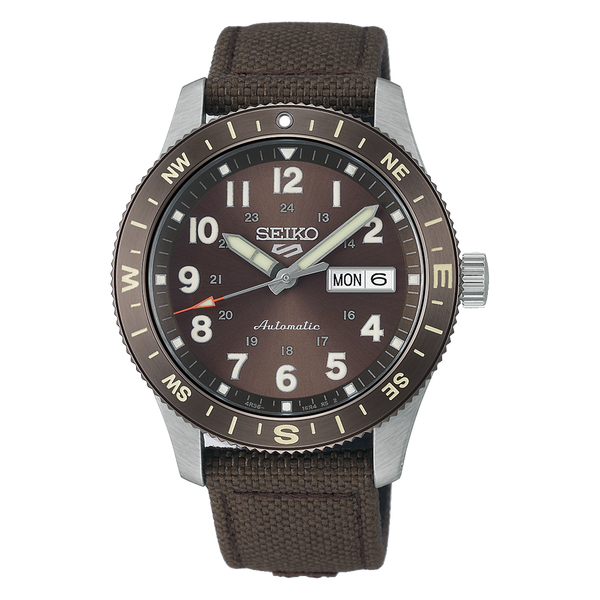 Seiko 5 Sports Field Automatic Watch Brown Dial Nylon Strap