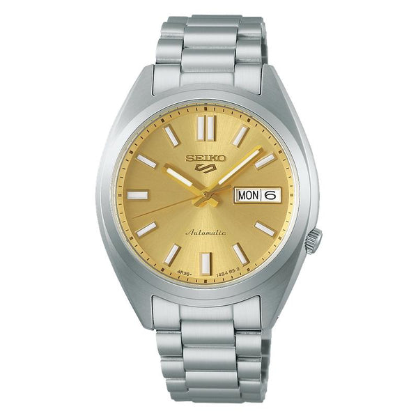 Seiko 5 Sports Automatic Men's Watch Yellow Dial Stainless Steel Bracelet SRPL59K1