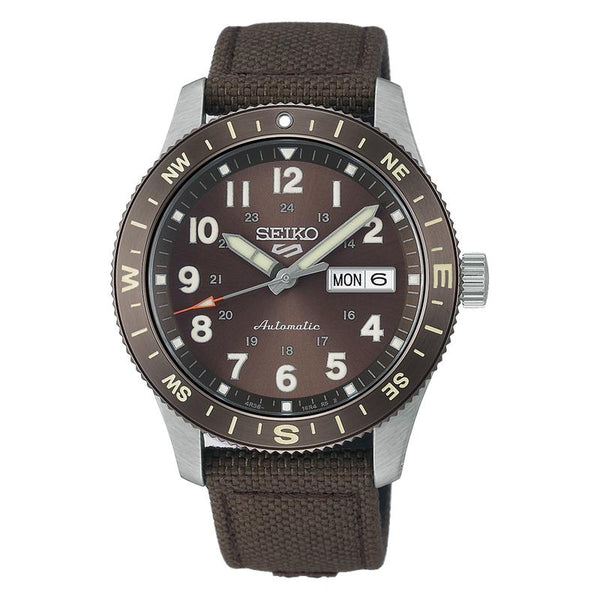 Seiko 5 Sports Field Automatic Watch Brown Dial Nylon Strap