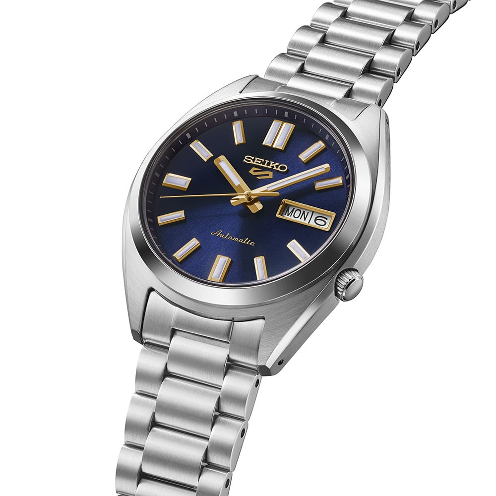 Seiko 5 Sports SNXS Vintage Gold Collection – in Blazer Blue Automatic Watch