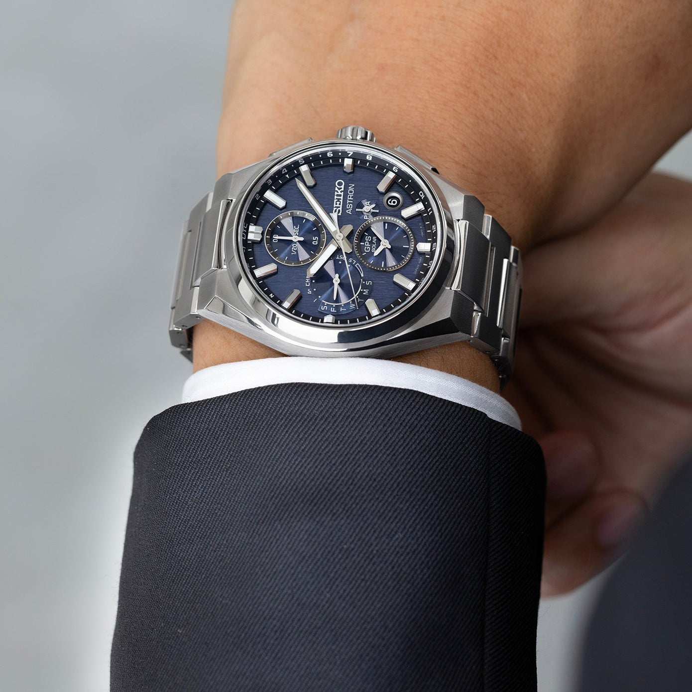 Seiko Astron GPS Solar 5X Dual-Time Chronograph in Infinite Blue Watch
