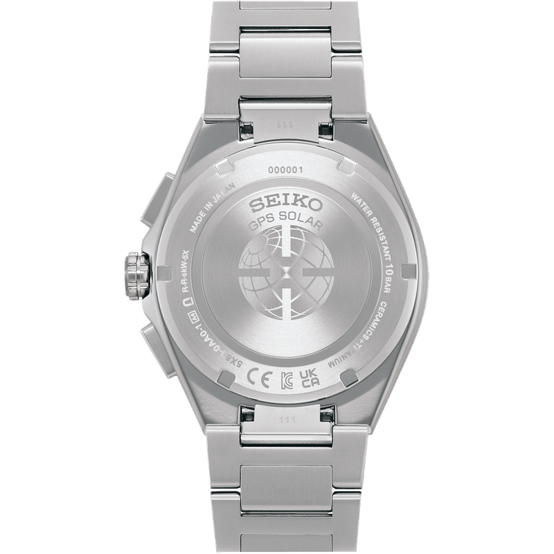 Seiko Astron GPS Solar Chronograph Watch for Men, Titanium Ceramic Bezel, World Time