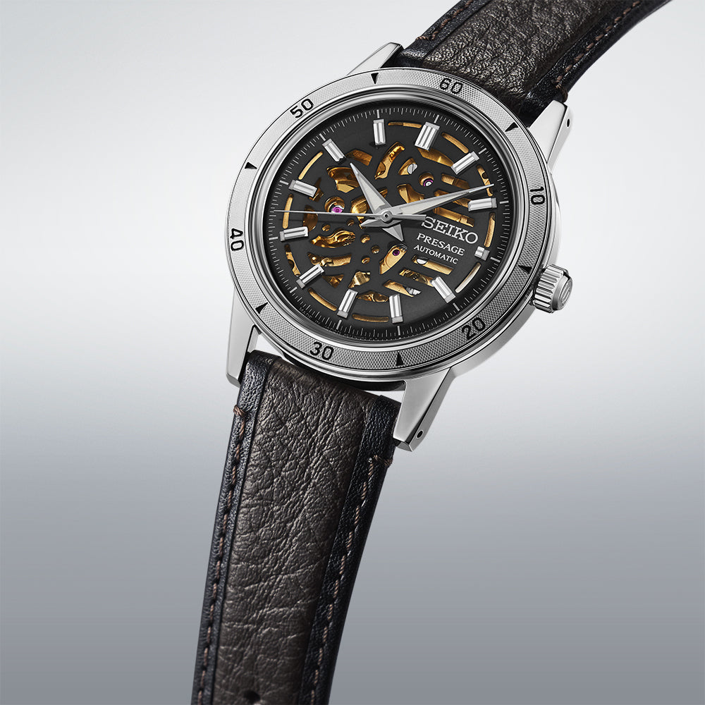 Seiko Presage Style 60s Biker Elegance Automatic Leather Watch