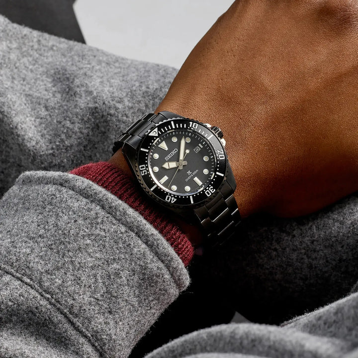 Seiko Prospex Solar Diver All-Black 200m Waterproof Watch – Seiko