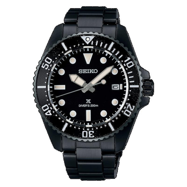 Seiko Prospex Solar Diver All-Black 200m Waterproof Watch
