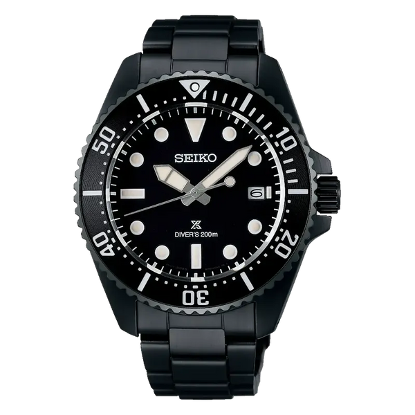 Seiko Prospex Solar Diver All-Black 200m Waterproof Watch